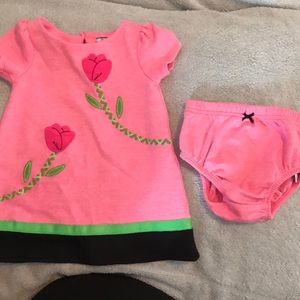Pink dress and matching diaper cover